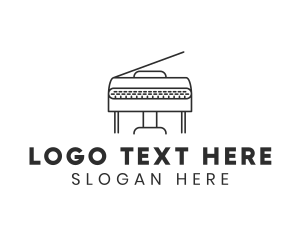 Black And White - Grand Piano Instrument logo design