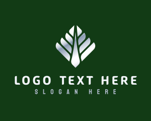 Ecology - Metallic Tree Plant logo design