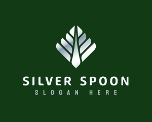 Metallic Tree Plant logo design