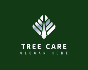 Metallic Tree Plant logo design
