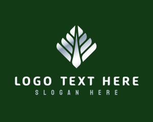 Metallic Tree Plant Logo
