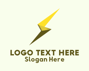 Electricity - Glossy Ribbon Origami logo design