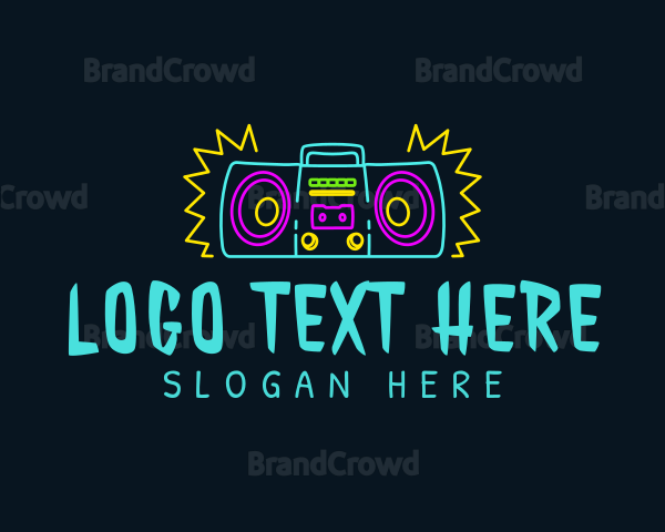 Neon Loud Boombox Logo