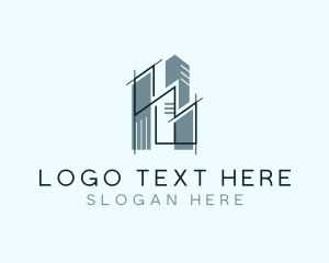 Draftsman - Building Engineer Construction logo design
