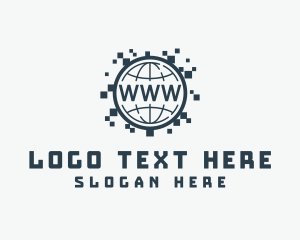 Internet - Globe Internet Pixel logo design