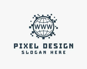 Globe Internet Pixel logo design