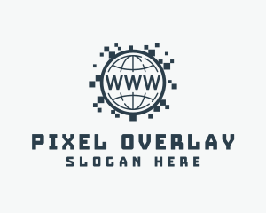 Globe Internet Pixel logo design