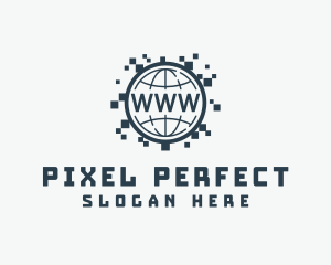 Globe Internet Pixel logo design