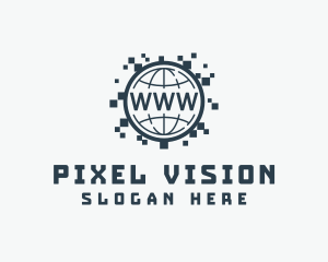 Globe Internet Pixel logo design