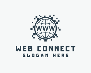 Globe Internet Pixel logo design