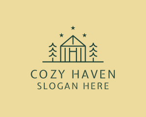 Lodging - Forest Cabin House logo design