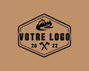 Camping - Mountain Axe Adventure logo design