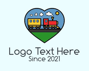 Train - Heart Toy Train logo design