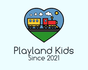 Heart Toy Train  logo design