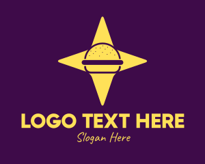 Negative Space - Star Burger Sandwich logo design