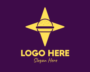 Lunch - Star Burger Sandwich logo design