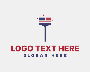 Disinfect - Cleaning Squeegee America Flag logo design