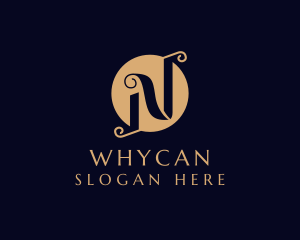 Luxury Scroll Swirl Letter N Logo