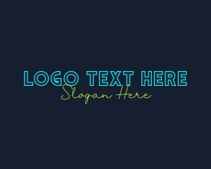 Bar - Neon Light Wordmark logo design