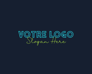 Night Club - Neon Light Wordmark logo design