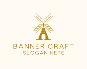 Windmill Wheat Grain logo design