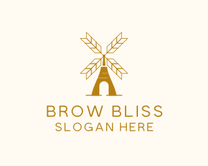 Windmill Wheat Grain logo design