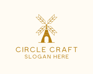 Windmill Wheat Grain logo design