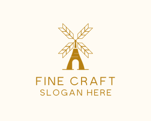 Windmill Wheat Grain logo design