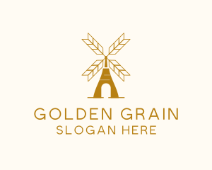 Grain - Windmill Wheat Grain logo design