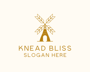 Windmill Wheat Grain logo design