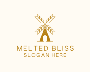 Windmill Wheat Grain logo design