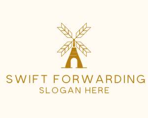 Windmill Wheat Grain logo design