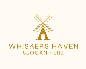 Windmill Wheat Grain logo design