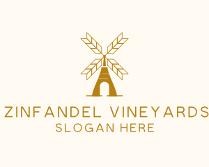 Windmill Wheat Grain logo design