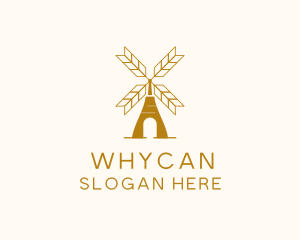 Danish - Windmill Wheat Grain logo design