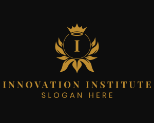 Institute - Royal Wreath  Crown Monarch logo design