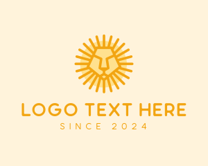 Animal - Yellow Sun Lion logo design