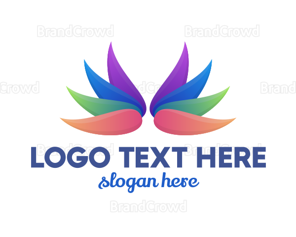 Colorful Flower Wing Logo