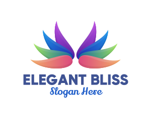 Colorful Flower Wing Logo