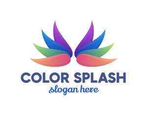 Colorful Flower Wing logo design