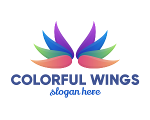 Colorful Flower Wing logo design