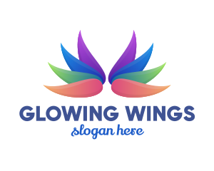 Colorful Flower Wing logo design