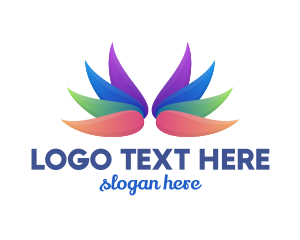 Meditation - Colorful Flower Wing logo design