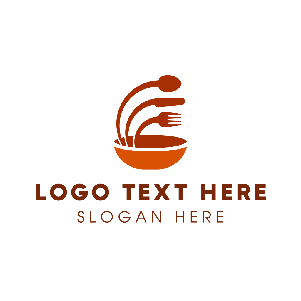 Orange Eatery Utensils Logo | BrandCrowd Logo Maker