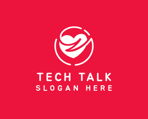 Heart Talk Bubble Badge logo design