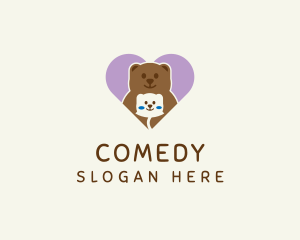 Heart - Cute Teddy Bear logo design