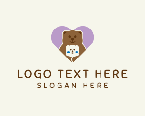 Caring - Cute Teddy Bear logo design