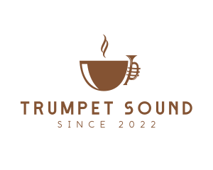 Trumpet - Music Jazz Cafe Cup logo design