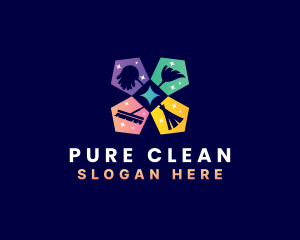 Housekeeping Cleaning Tools logo design