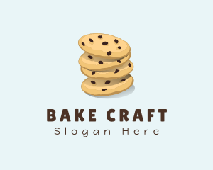 Chocolate Chip Cookie Stack logo design